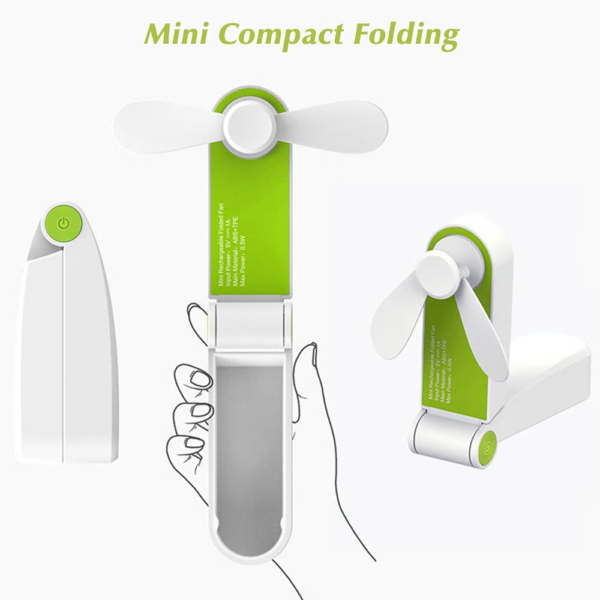 USB Fan Portable Foldable Adjustable Wind Speed Fan for Home Office Travel - Image 3