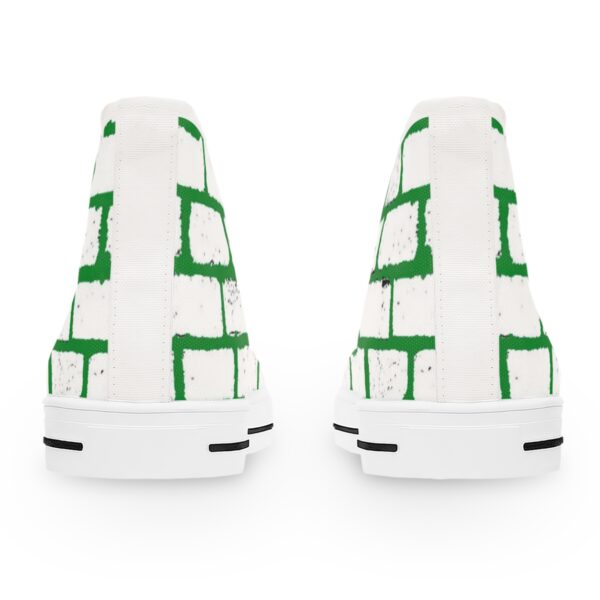 Women's High Top Sneakers- Green and White - Image 3