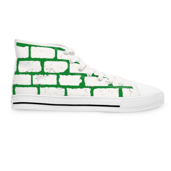 Women's High Top Sneakers- Green and White - Image 4