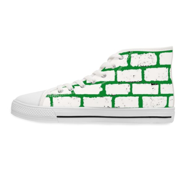 Women's High Top Sneakers- Green and White - Image 5