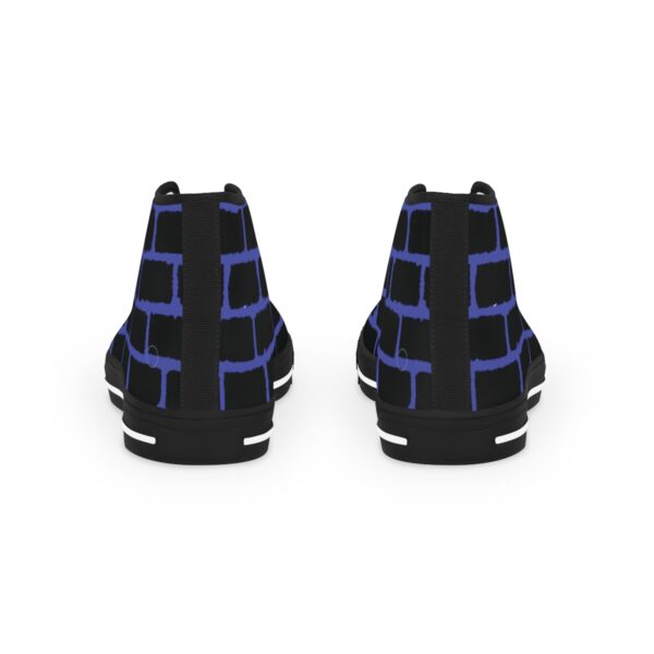 Men's High Top Sneakers- Blue and Black - Image 3