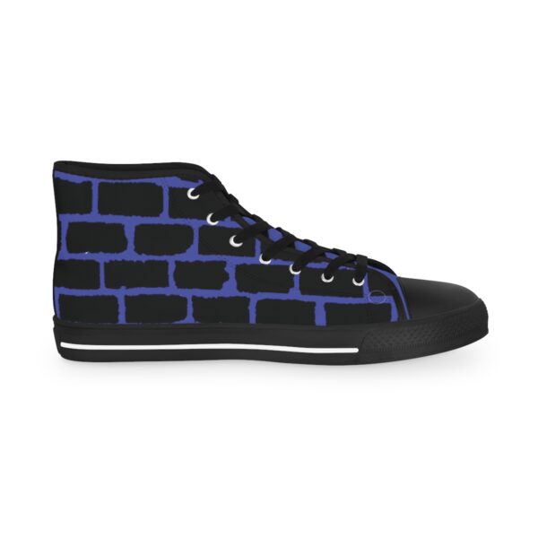 Men's High Top Sneakers- Blue and Black - Image 4