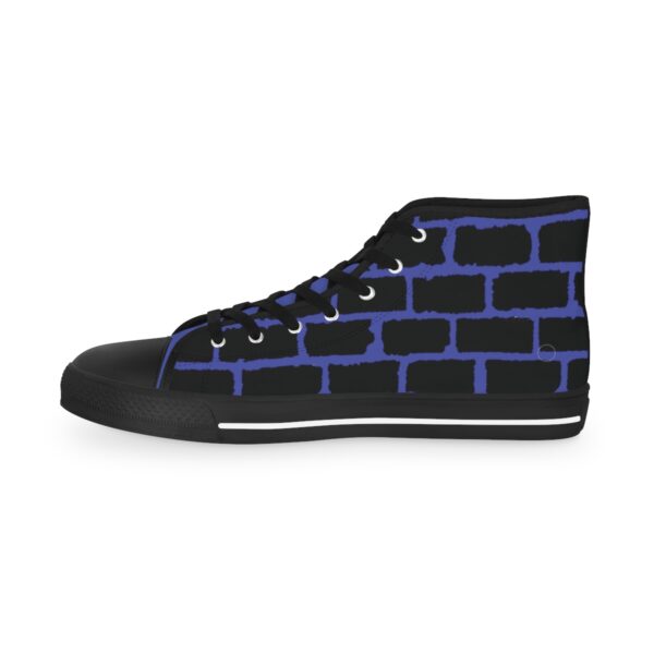 Men's High Top Sneakers- Blue and Black - Image 5