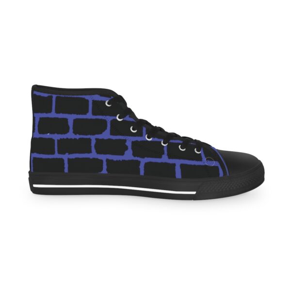 Men's High Top Sneakers- Blue and Black - Image 7