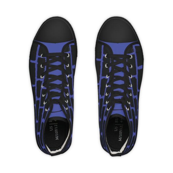 Men's High Top Sneakers- Blue and Black - Image 2