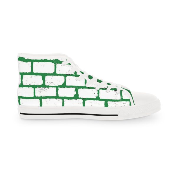 Mens High Top Sneakers-  Green and White - Image 4