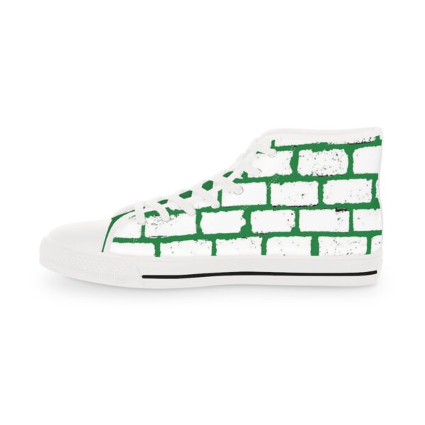 Mens High Top Sneakers-  Green and White - Image 5