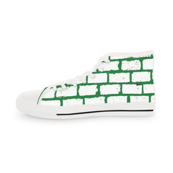 Mens High Top Sneakers-  Green and White - Image 6