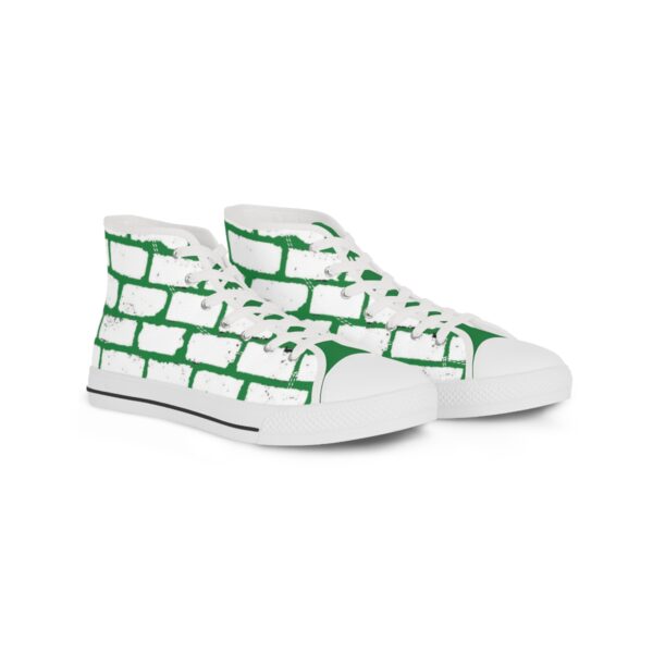 Mens High Top Sneakers-  Green and White