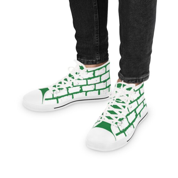 Mens High Top Sneakers-  Green and White - Image 8